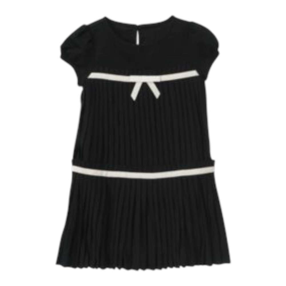 Janie and Jack Paper Doll Darling Dress Girls Black Pleated Size 12-18